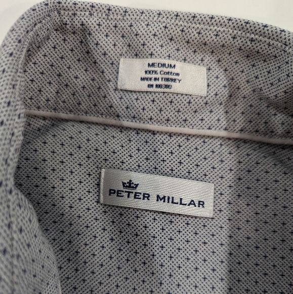 Peter Millar Constellation Sport Mens M‎ Shirt Button-Up Micro Dots Long Sleeve - Picture 3 of 6